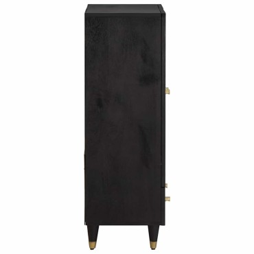 vidaXL Highboard Μαύρο 60x33x100cm Στερεό ξύλο μάνγκο