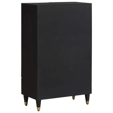 vidaXL Highboard Μαύρο 60x33x100cm Στερεό ξύλο μάνγκο