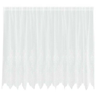 vidaXL Κουρτίνα Δαντέλας με κουρτίνες Λευκό 300x140cm Πολυεστέρας