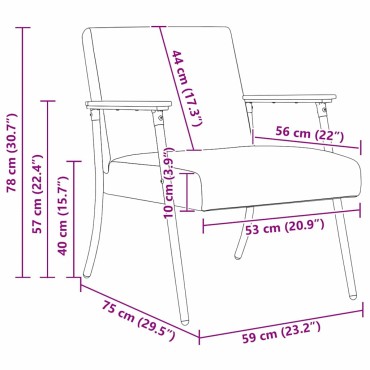 vidaXL Πολυθρόνα Κόκκινο ύφασμα 59x75x78cm 1 τεμ.