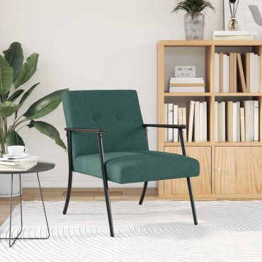vidaXL Πολυθρόνα Σκούρο Πράσινο ύφασμα 59x75x78cm 1 τεμ.