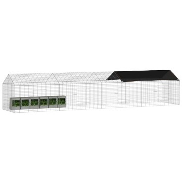 vidaXL Κλουβί Κουνελιού Ασημί 400 x 78 x 78 εκ. Επικαλυμμένος Χάλυβας