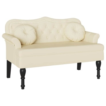 vidaXL Καναπές Chesterfield Κρεμ 120,5x65x75cm Τεχνητό Δέρμα