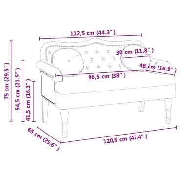 vidaXL Καναπές Chesterfield Κρεμ 120,5x65x75cm Τεχνητό Δέρμα