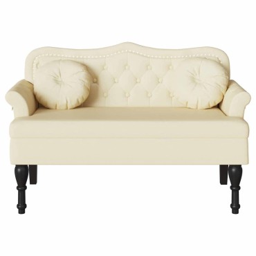 vidaXL Καναπές Chesterfield Κρεμ 120,5x65x75cm Τεχνητό Δέρμα