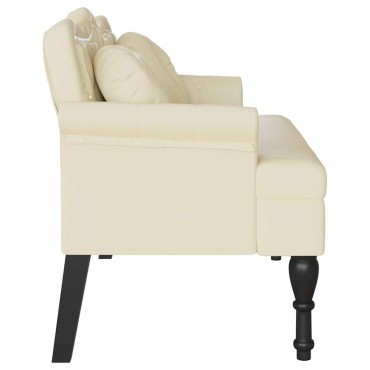 vidaXL Καναπές Chesterfield Κρεμ 120,5x65x75cm Τεχνητό Δέρμα