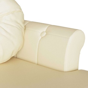 vidaXL Καναπές Chesterfield Κρεμ 120,5x65x75cm Τεχνητό Δέρμα