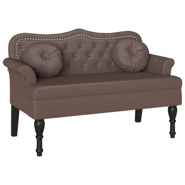 vidaXL Καναπές Chesterfield Καφέ 120,5x65x75cm Τεχνητό Δέρμα