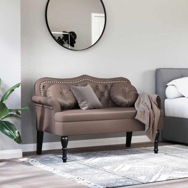 vidaXL Καναπές Chesterfield Καφέ 120,5x65x75cm Τεχνητό Δέρμα