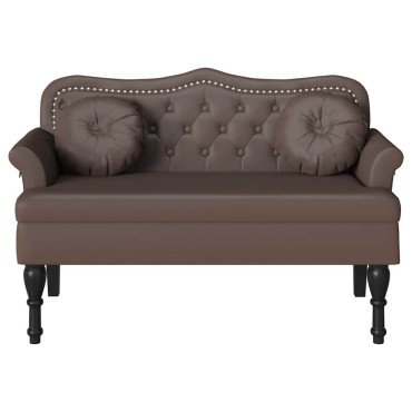 vidaXL Καναπές Chesterfield Καφέ 120,5x65x75cm Τεχνητό Δέρμα