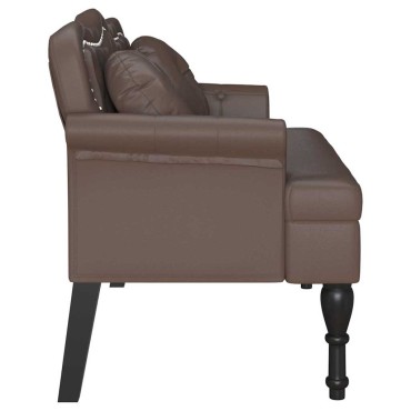 vidaXL Καναπές Chesterfield Καφέ 120,5x65x75cm Τεχνητό Δέρμα