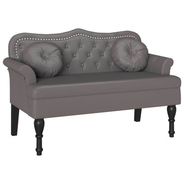 vidaXL Καναπές Chesterfield Γκρι 120,5x65x75cm Τεχνητό Δέρμα