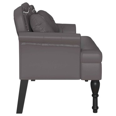 vidaXL Καναπές Chesterfield Γκρι 120,5x65x75cm Τεχνητό Δέρμα