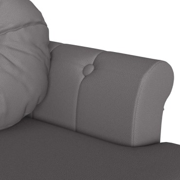 vidaXL Καναπές Chesterfield Γκρι 120,5x65x75cm Τεχνητό Δέρμα
