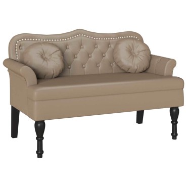 vidaXL Καναπές Chesterfield με μαξιλάρι Καπουτσίνο 120,5x65x75cm