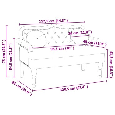 vidaXL Καναπές Chesterfield με μαξιλάρι Καπουτσίνο 120,5x65x75cm