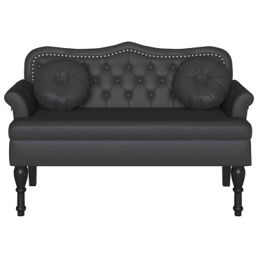 vidaXL Καναπές Chesterfield Μαύρο 120,5x65x75cm Τεχνητό Δέρμα