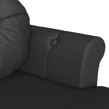 vidaXL Καναπές Chesterfield Μαύρο 120,5x65x75cm Τεχνητό Δέρμα