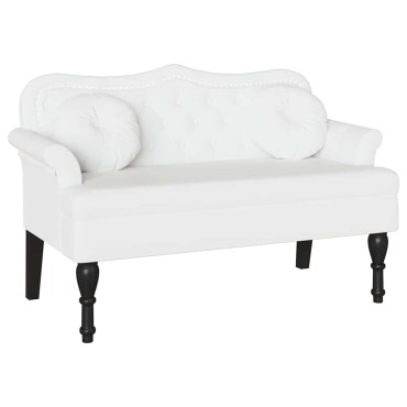 vidaXL Καναπές Chesterfield Λευκό 120,5x65x75cm Τεχνητό Δέρμα