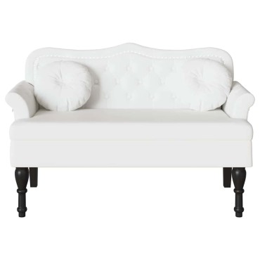 vidaXL Καναπές Chesterfield Λευκό 120,5x65x75cm Τεχνητό Δέρμα
