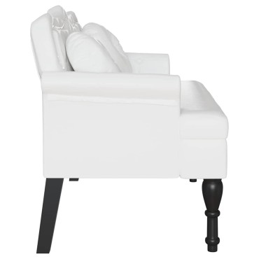 vidaXL Καναπές Chesterfield Λευκό 120,5x65x75cm Τεχνητό Δέρμα