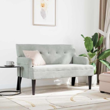 vidaXL Καναπές Chesterfield Ανοιχτό γκρι 112x65,5x75cm Βελούδο