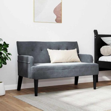 vidaXL Καναπές Chesterfield Σκούρο Γκρι 112x65,5x75cm Βελούδο