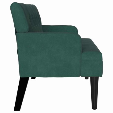 vidaXL Καναπές Chesterfield Σκούρο Πράσινο 112x65,5x75cm Βελούδο