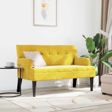 vidaXL Καναπές Chesterfield Κίτρινο 112x65,5x75cm Βελούδο