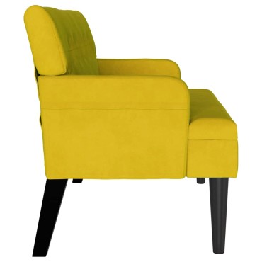 vidaXL Καναπές Chesterfield Κίτρινο 112x65,5x75cm Βελούδο