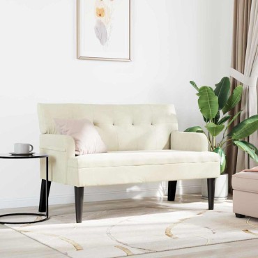vidaXL Καναπές Chesterfield Κρεμ 112x65,5x75cm Βελούδο