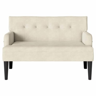 vidaXL Καναπές Chesterfield Κρεμ 112x65,5x75cm Βελούδο