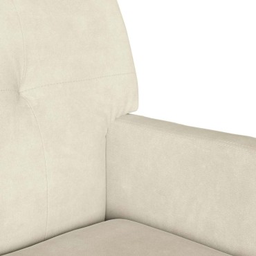 vidaXL Καναπές Chesterfield Κρεμ 112x65,5x75cm Βελούδο