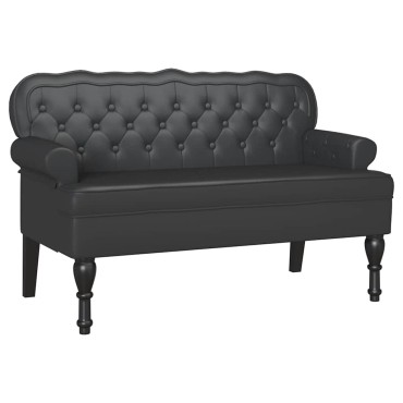 vidaXL Καναπές Chesterfield Μαύρο 119,5x64,5x75cm Τεχνητό Δέρμα