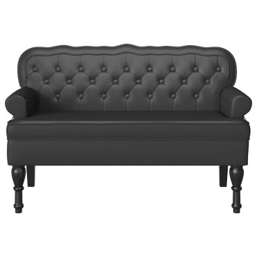 vidaXL Καναπές Chesterfield Μαύρο 119,5x64,5x75cm Τεχνητό Δέρμα