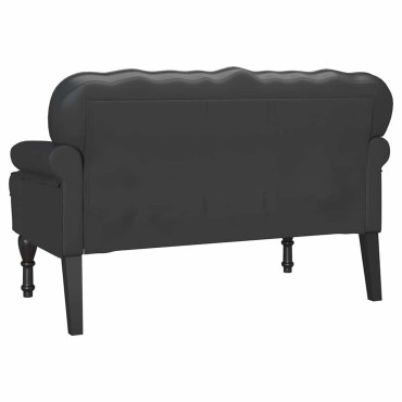 vidaXL Καναπές Chesterfield Μαύρο 119,5x64,5x75cm Τεχνητό Δέρμα
