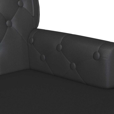 vidaXL Καναπές Chesterfield Μαύρο 119,5x64,5x75cm Τεχνητό Δέρμα