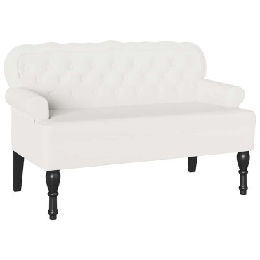 vidaXL Καναπές Chesterfield Λευκό 119,5x64,5x75cm Τεχνητό Δέρμα