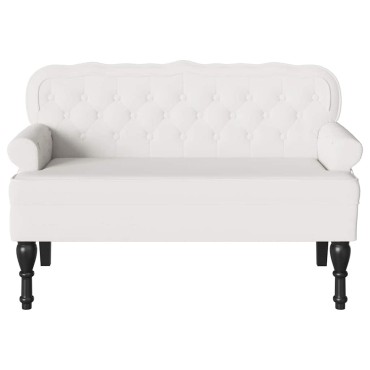 vidaXL Καναπές Chesterfield Λευκό 119,5x64,5x75cm Τεχνητό Δέρμα
