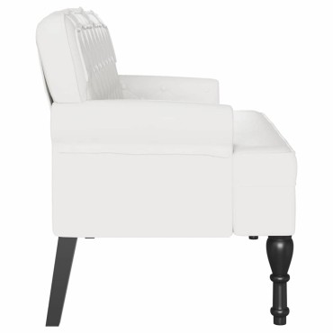 vidaXL Καναπές Chesterfield Λευκό 119,5x64,5x75cm Τεχνητό Δέρμα