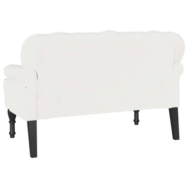 vidaXL Καναπές Chesterfield Λευκό 119,5x64,5x75cm Τεχνητό Δέρμα