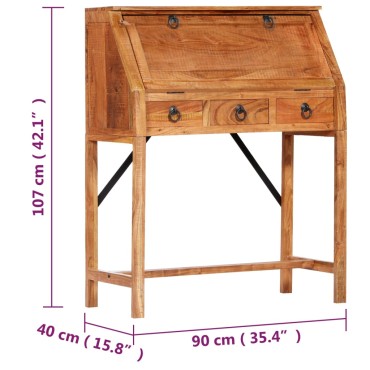 vidaXL Σεκρετέρ 90x40x107cm από Μασίφ Ξύλο Ακακίας 1 τεμ.
