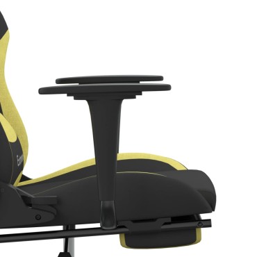 vidaXL Καρέκλα Gaming Μαύρη/Αν. Πράσινο Ύφασμα με Υποπόδιο 66x58x(120-130)cm 1 τεμ.