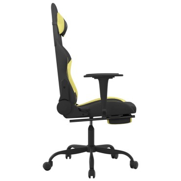 vidaXL Καρέκλα Gaming Μαύρη/Αν. Πράσινο Ύφασμα με Υποπόδιο 66x58x(120-130)cm 1 τεμ.