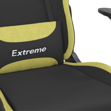 vidaXL Καρέκλα Gaming Μαύρη/Αν. Πράσινο Ύφασμα με Υποπόδιο 66x58x(120-130)cm 1 τεμ.