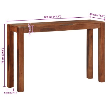 vidaXL Τραπέζι κονσόλας 120x30x76cm μασίφ ξύλο ακακίας