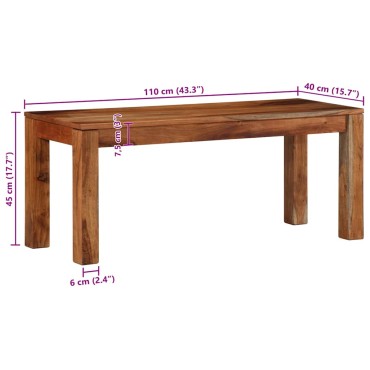 vidaXL Πάγκος Μασίφ Ξύλο Ακακία 110x40x45cm 1 τεμ.