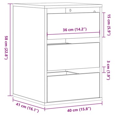 vidaXL Συρταριέρα Γωνιακή Όψη Παλαιού Ξύλου 40x41x58cm Επεξεργ. Ξύλο 1 τεμ.