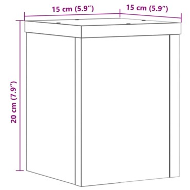 vidaXL Βάσεις Φυτών 2 τεμ. Αρτισιανή Δρυς 15x15x20 εκ. Επεξ. Ξύλο