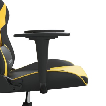 vidaXL Καρέκλα Gaming Μαύρο/Χρυσό από Συνθετικό Δέρμα 67x58x(118-128)cm 1 τεμ.